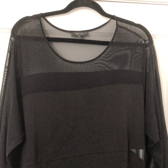 Spense Black Dress with mesh upper overlay - Picture 3 of 3